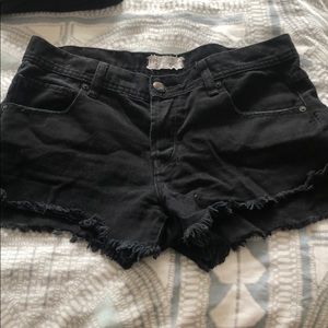 Free People black jean shorts